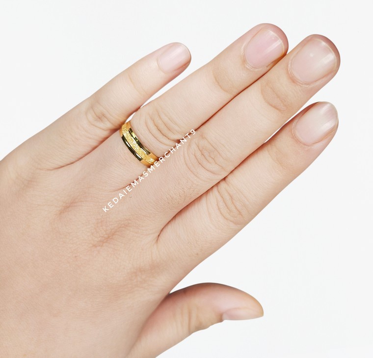 Merchant9 Cincin Emas Belah Rotan 3L Pasir L:0.5CM