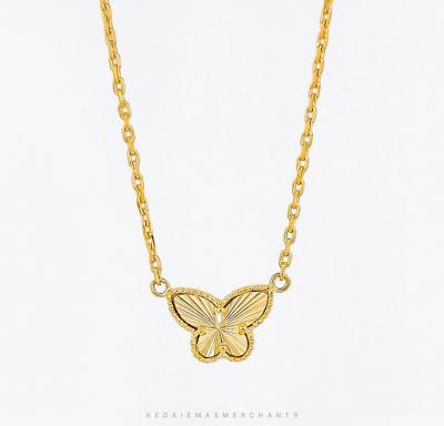 Merchant9 Rantai Leher Choker Sauh Butterfly