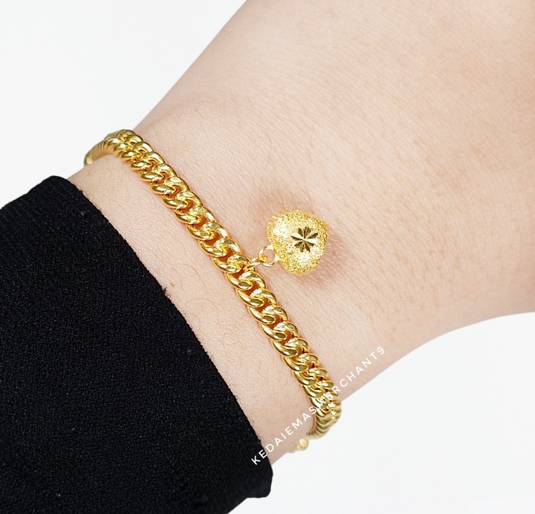 Merchant9 Rantai Tangan Mesin Love Gantung Loceng L:0.4CM
