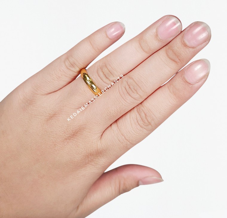 Merchant9 Cincin Emas Belah Rotan Line L:0.4CM