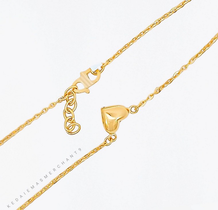 Merchant9 Rantai Leher Polo Choker Love Pearl