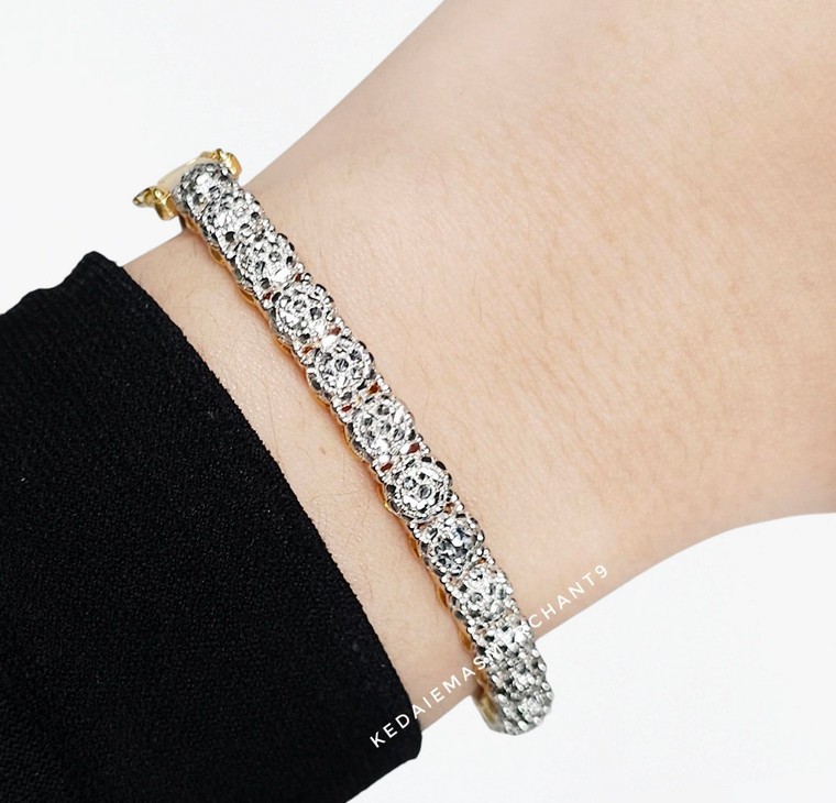 Merchant9 Gelang Roti Bun Diamond Cut L:0.5CM