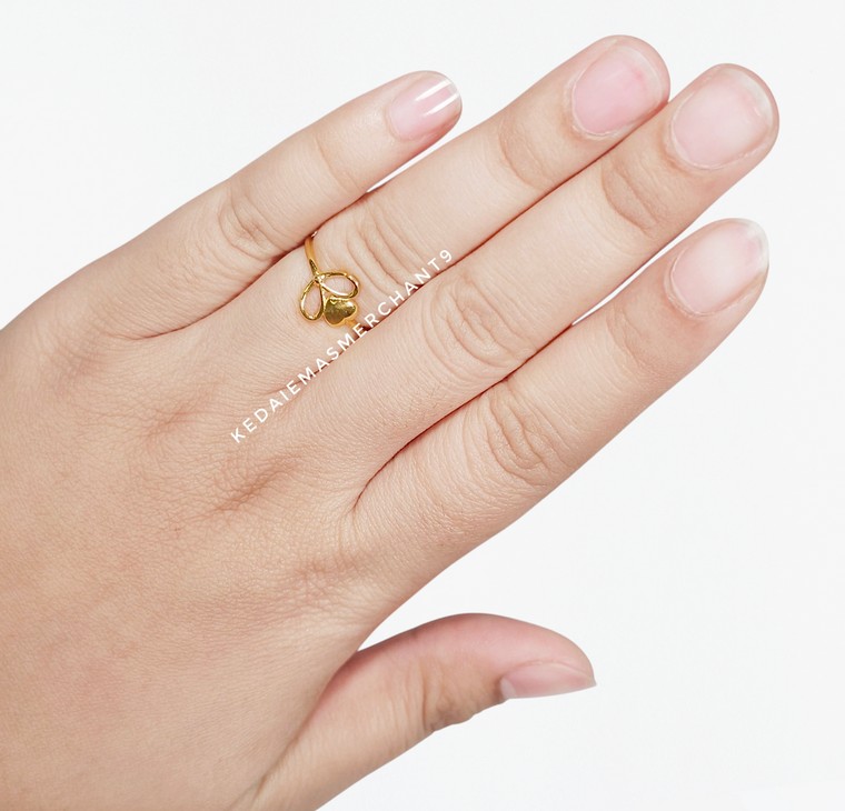 Merchant9 Cincin Emas Love Leaf