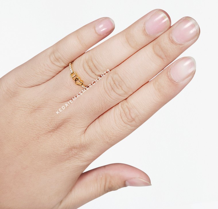 Merchant9 Cincin Emas Love Permata 2 Layer L:0.6CM