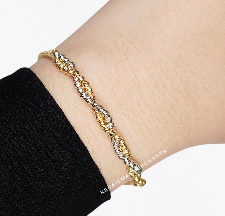 Merchant9 Rantai Tangan Belut Choker Boba Tocang Chrome