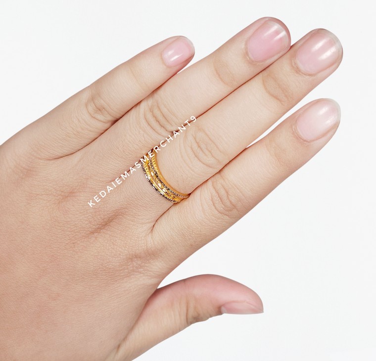 Merchant9 Cincin Emas KLCC 5 Layer Chrome L:0.6CM