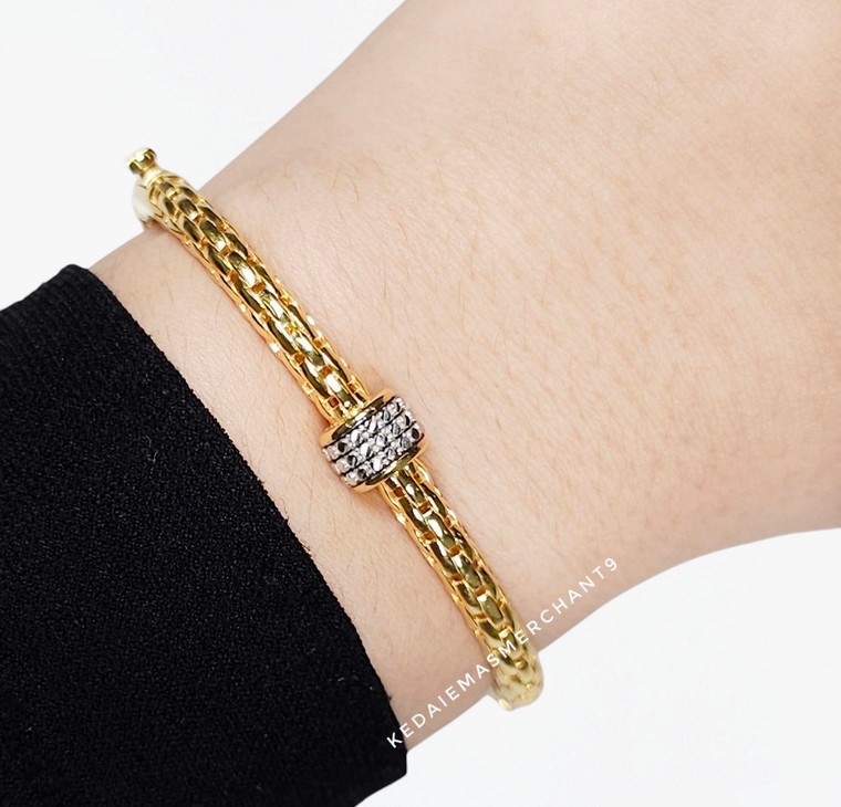 Merchant9 Gelang Lintah Stopper Diamond Cut L:0.4CM