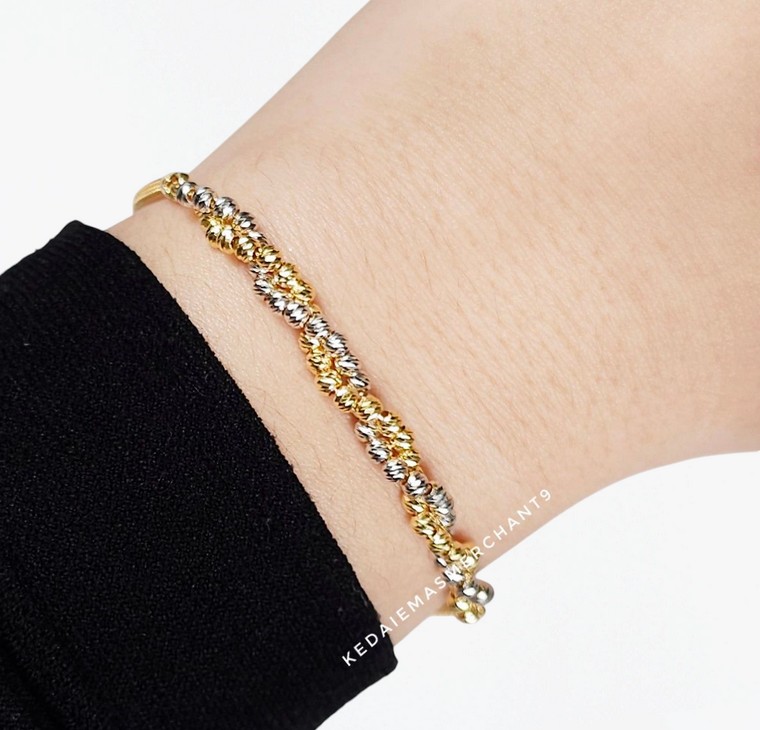 Merchant9 Rantai Tangan Belut Choker Boba Tocang Chrome