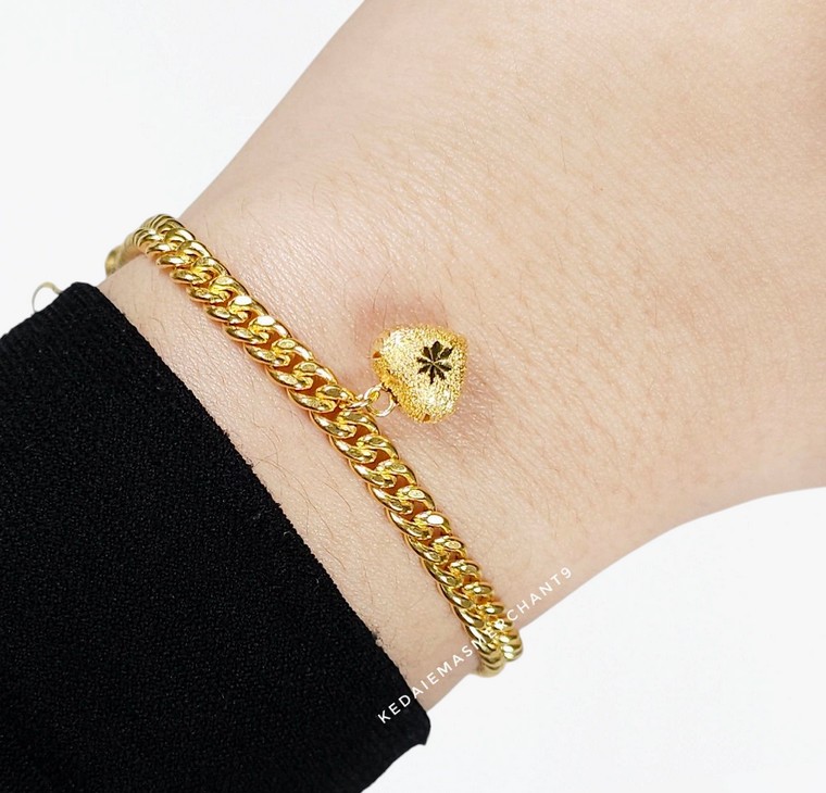 Merchant9 Rantai Tangan Gajah Mesin Gantung Love Loceng L:0.4CM