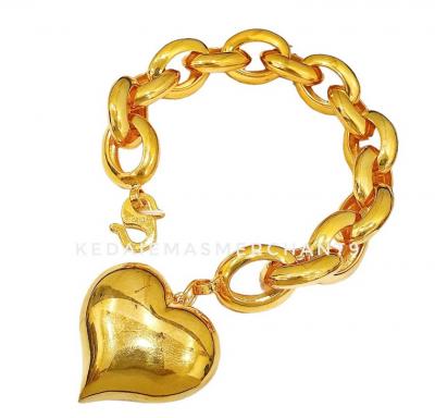 Merchant9 Rantai Tangan Sauh Oval Love Polish L:1.4CM