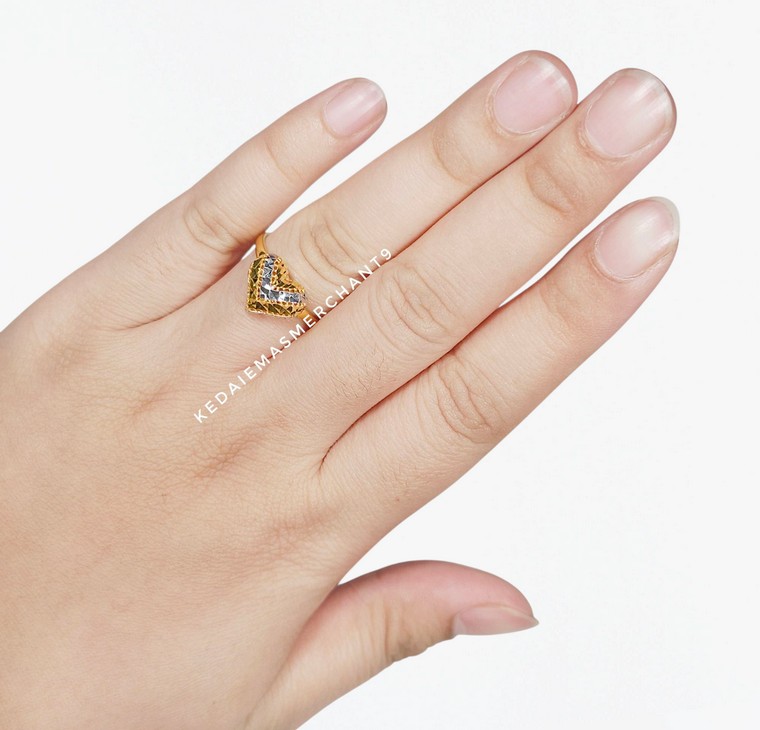 Merchant9 Cincin Emas Love Net Dimensi II Chrome L:1.1CM