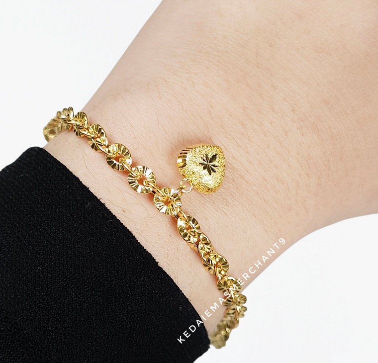 Merchant9 Rantai Tangan Polo Gantung Love Loceng L:0.45CM
