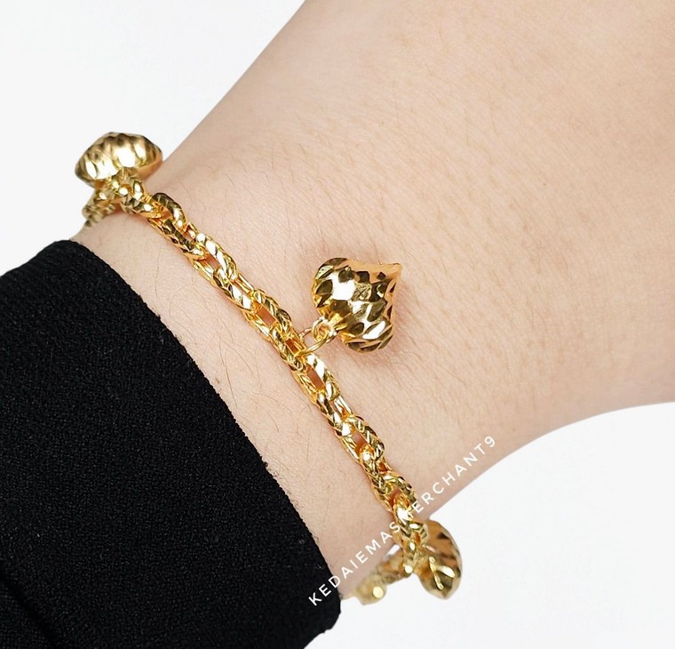 Merchant9 Rantai Tangan Sauh Dimensi Gantung Love L:0.4CM