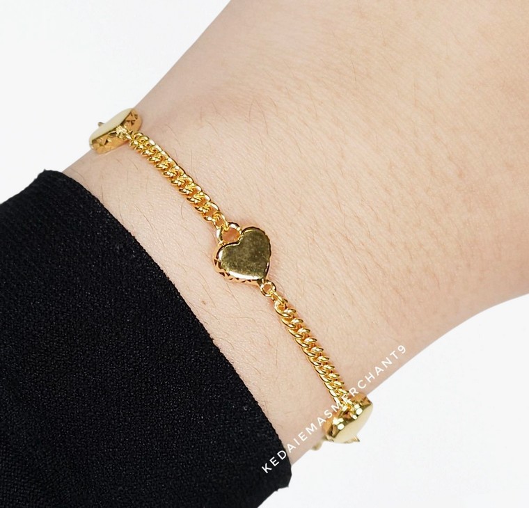 Merchant9 Rantai Tangan Gajah Licin Love L:0.75CM