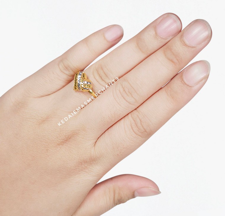 Merchant9 Cincin Emas Love Net Dimensi I Chrome L:1.1CM