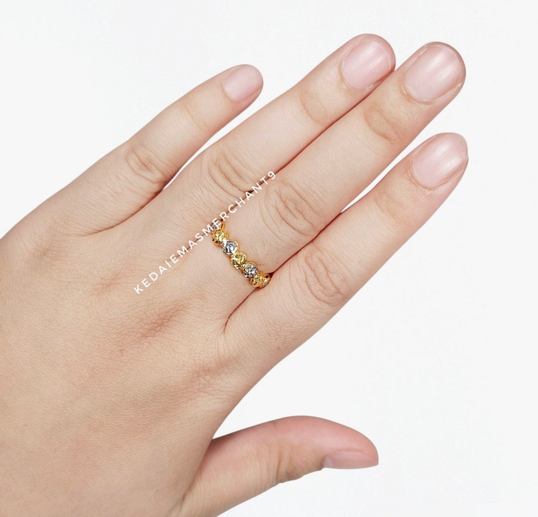Merchant9 Cincin Emas Circle Bubble Dimensi Chrome