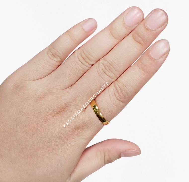 Merchant9 Cincin Emas Belah Rotan LOTR L:0.4CM