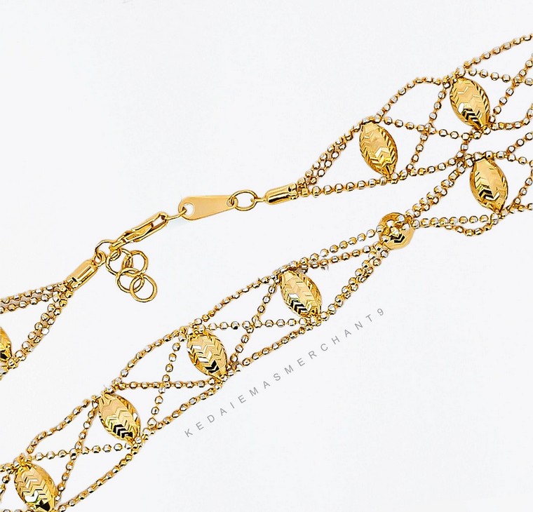 Merchant9 Rantai Leher Lattice Candy Cardamom L:1CM
