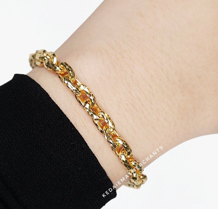 Merchant9 Rantai Tangan Sauh Dimensi Love Gantung L:0.6CM