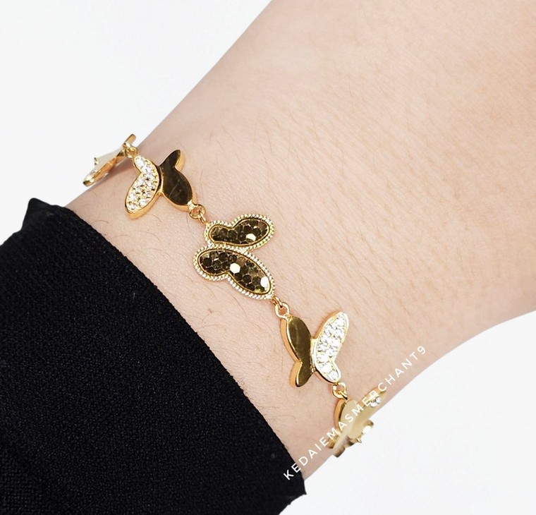 Merchant9 Rantai Tangan Honey Butterfly Permata L:1.1CM