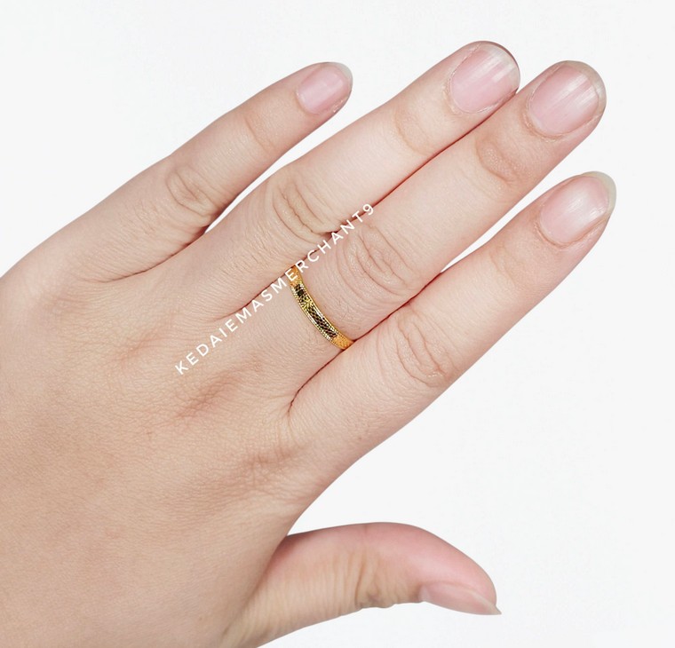 Merchant9 Cincin Emas Belah Rotan Honeycomb L:0.25CM