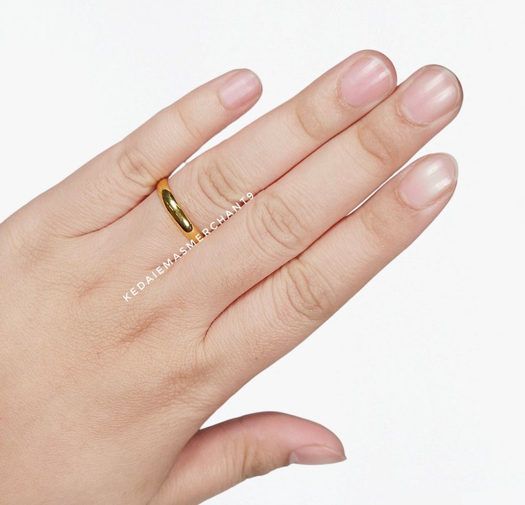 Merchant9 Cincin Emas Belah Rotan LOTR L:0.35CM