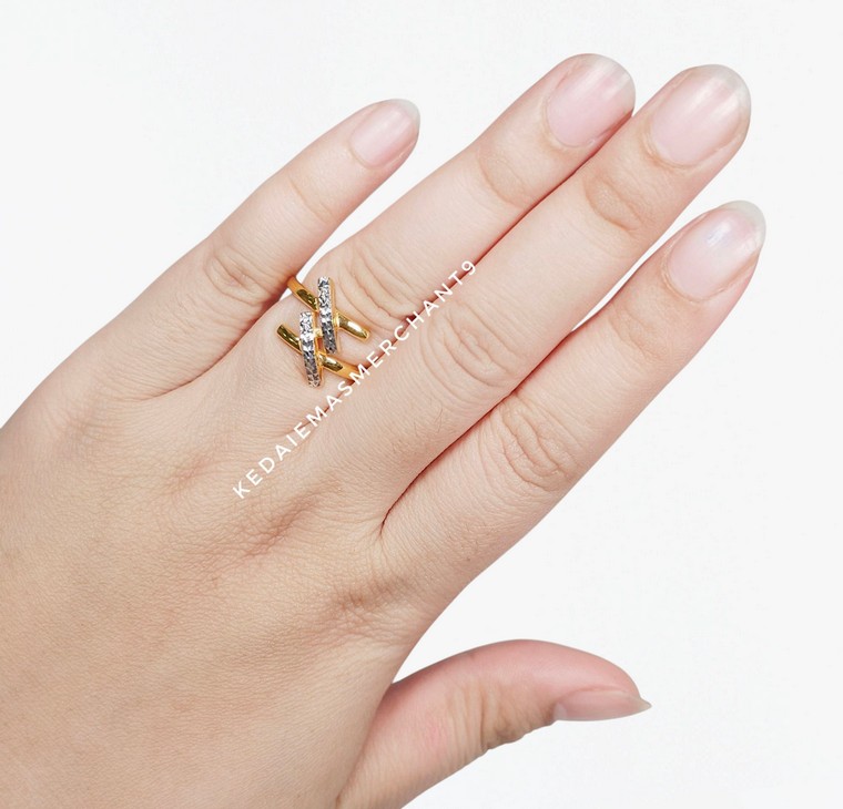 Merchant9 Cincin Fesyen X Double L:1.4CM