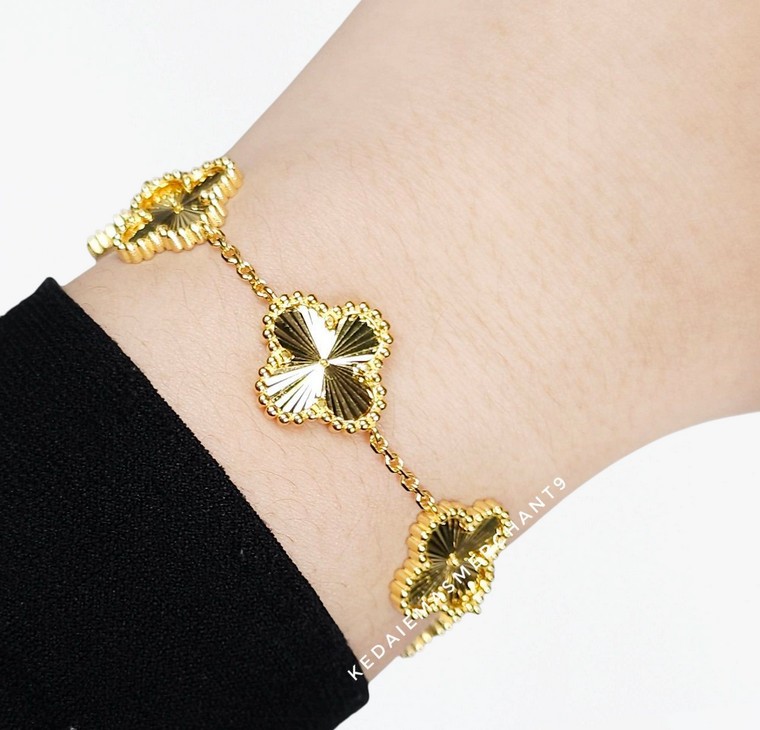 Merchant9 Rantai Tangan Sauh VC 5 Clover L:1.5CM