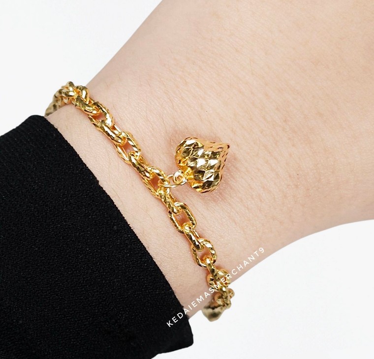 Merchant9 Rantai Tangan Sauh Dimensi Gantung Love L:0.3CM