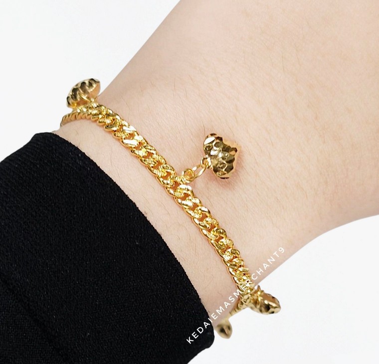 Merchant9 Rantai Tangan Gajah Pasir Gantung Love L:0.4CM
