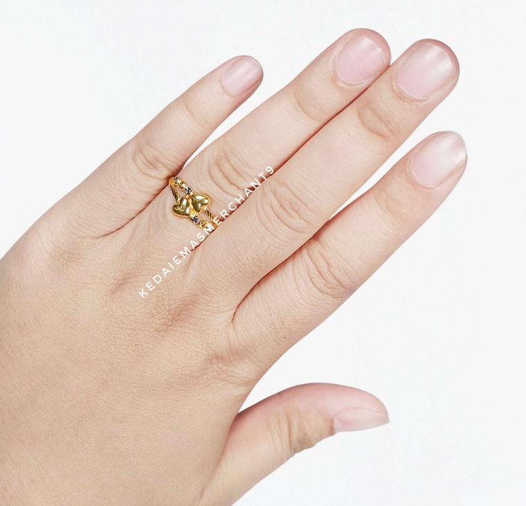 Merchant9 Cincin Emas Love 2 Layer Boba 2C