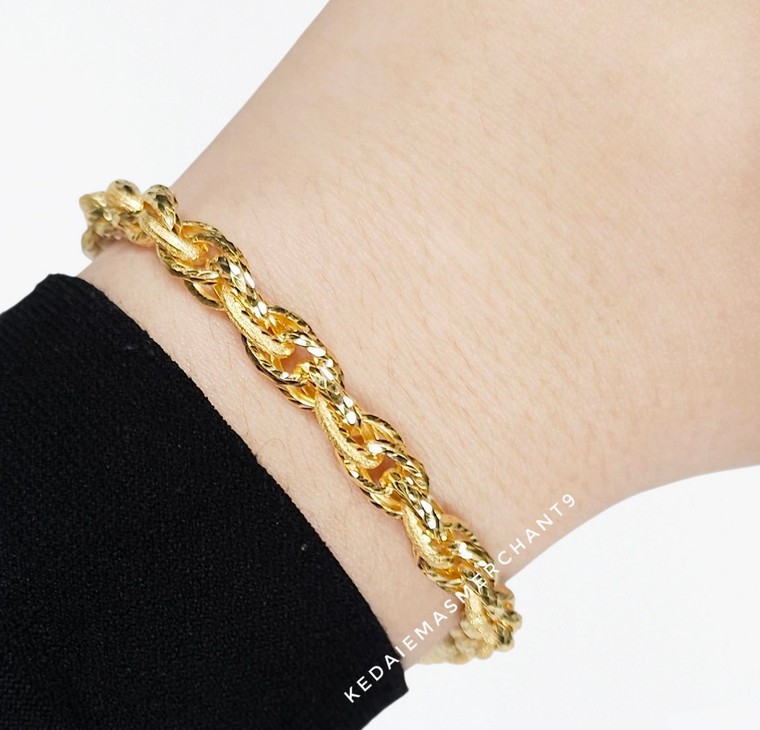 Merchant9 Rantai Tangan Sauh Double Dimensi Pasir L:0.6CM