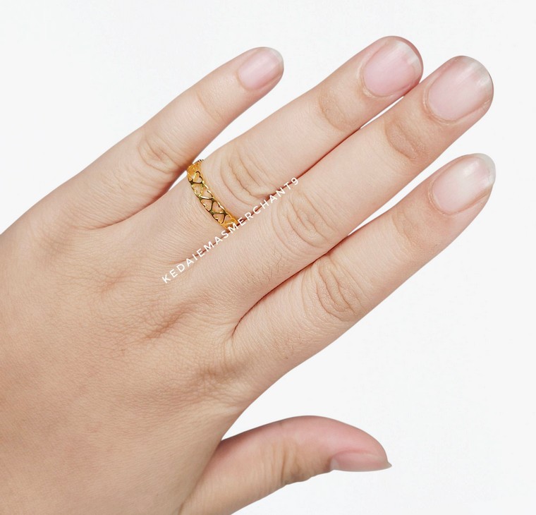 Merchant9 Cincin Emas Love Net Full L:0.4CM