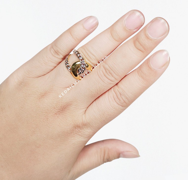 Merchant9 Cincin Emas LAURA Belt Gajah 2C L:1.5CM