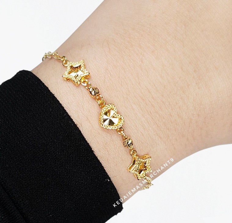 Merchant9 Rantai Tangan Choker Paperclip Love Star L:0.7CM