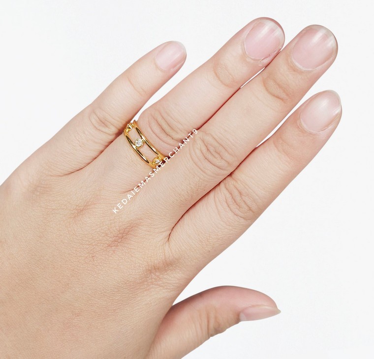 Merchant9 Cincin Emas LAURA Permata L:0.65CM