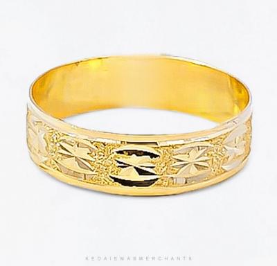 Merchant9 Cincin Emas Belah Rotan Leaf Star Pasir L:0.5CM