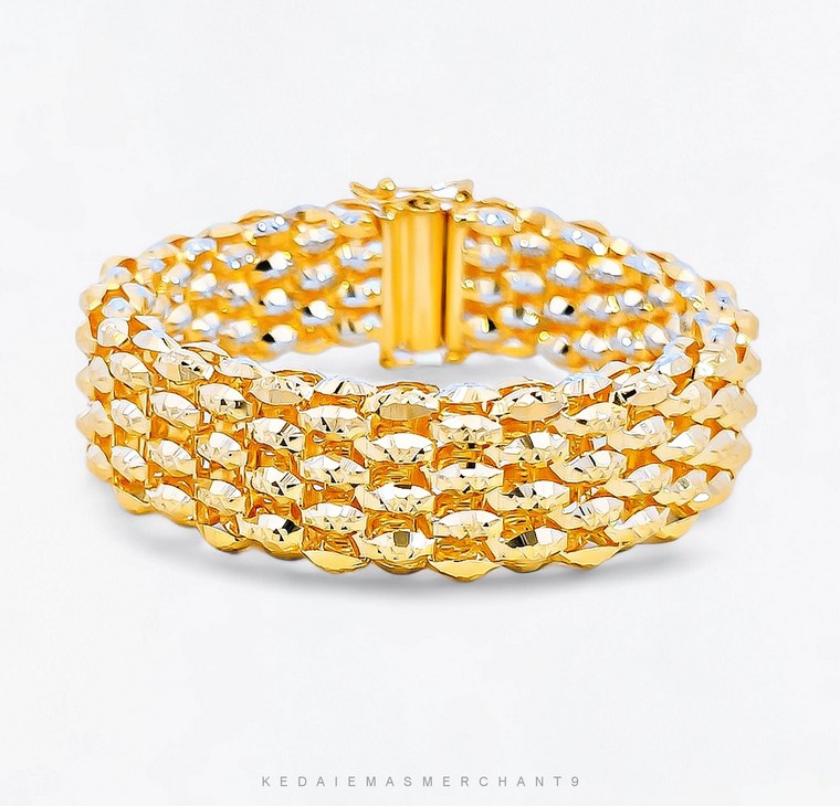 Merchant9 Rantai Tangan Snake Skin Chrome L:1.7CM (Klip Petak)