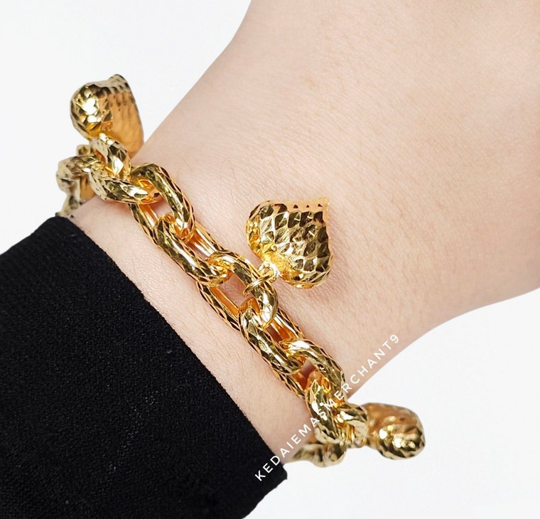 Merchant9 Rantai Tangan Sauh Dimensi Gantung Love L:0.8CM