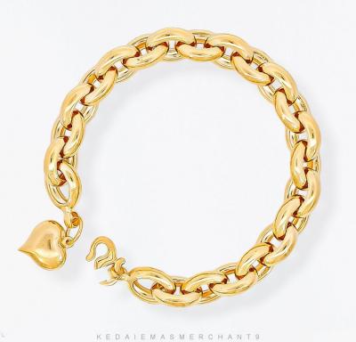 Merchant9 Rantai Tangan Sauh Oval Polish Love Gantung L:0.9CM