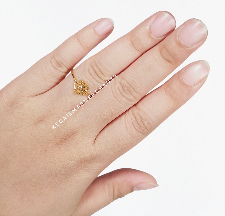 Merchant9 Cincin Emas Bunga Rose Dimensi L:0.8CM