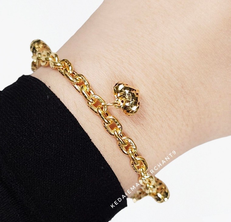Merchant9 Rantai Tangan Sauh Dimensi Gantung Love L:0.5CM
