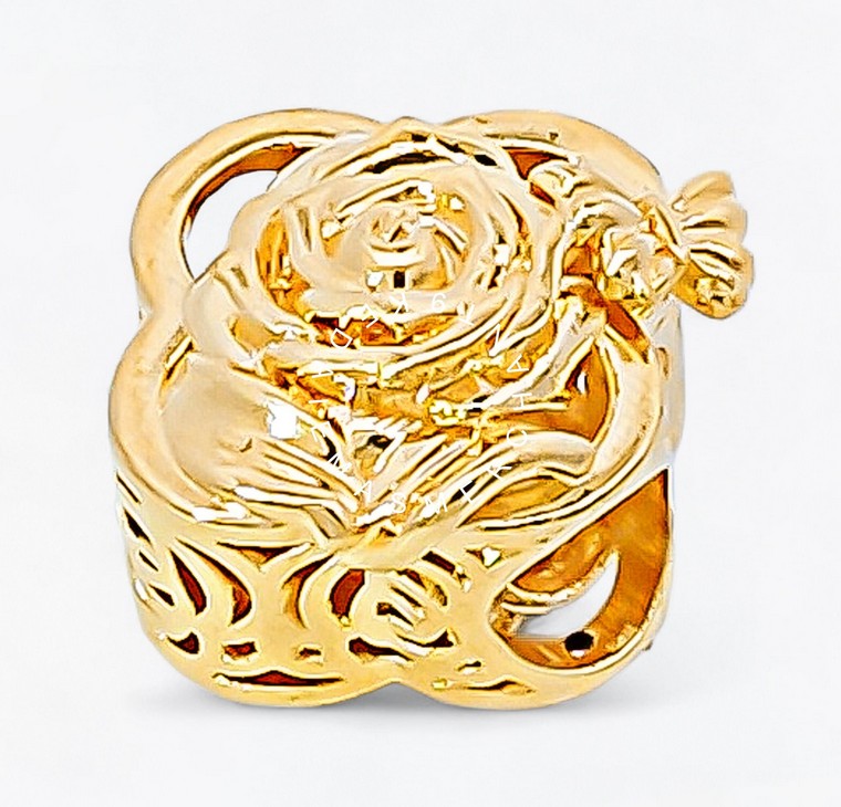 Merchant9 Beads Bunga Rose Ribbon (HARD GOLD-Super Hollow)