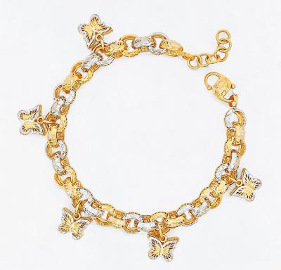 Merchant9 Rantai Tangan Kendi Gantung Butterfly Kerawang 2C L:0.7CM