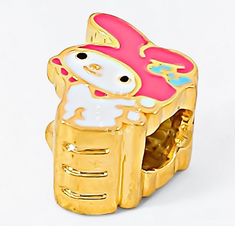 Merchant9 Beads Melody Pink White (HARD GOLD- Supper Hollow)