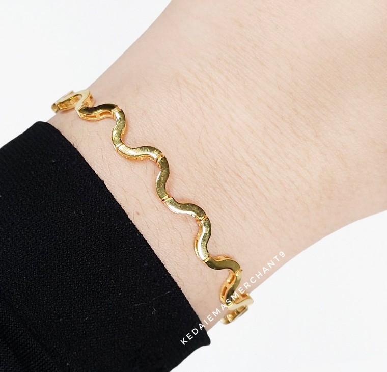 Merchant9 Rantai Tangan Minimalist Wave Polish L:0.2cm (CANGKUK S)