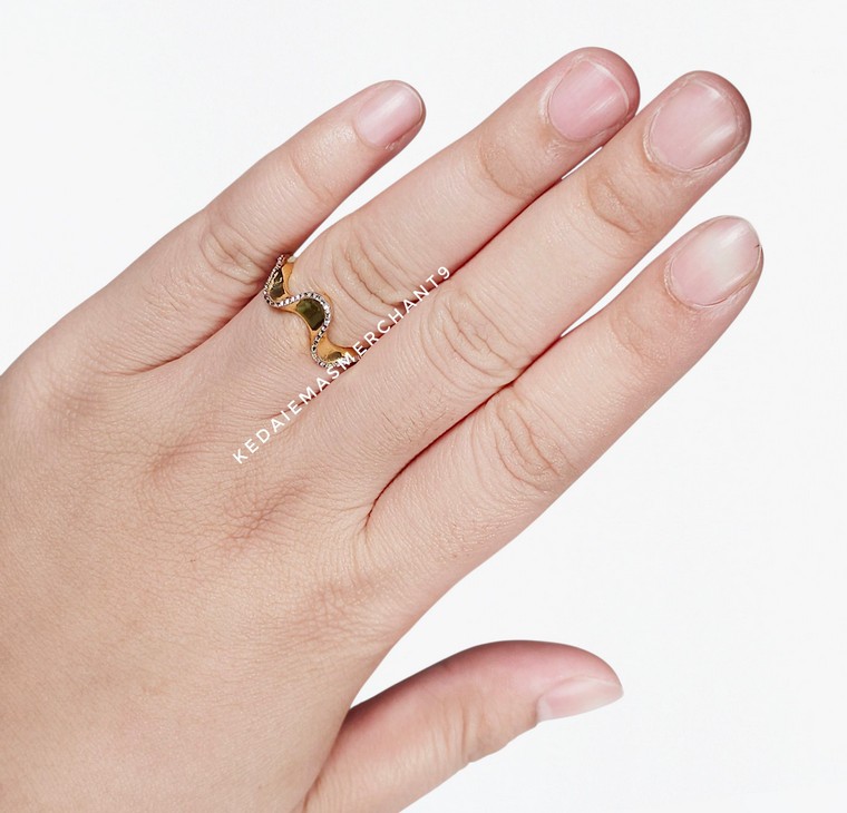 Merchant9 Cincin Emas Wave Diamond Cut 2C
