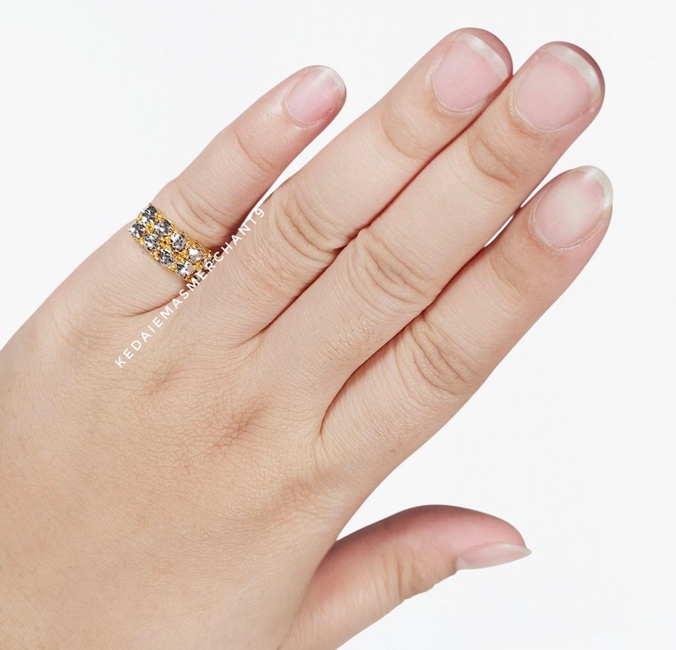 Merchant9 Cincin Emas Roti Bun Diamond Cut 2L L:0.7CM