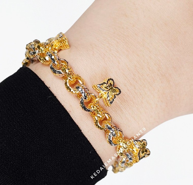 Merchant9 Rantai Tangan Kendi Gantung Butterfly Kerawang 2C L:0.7CM