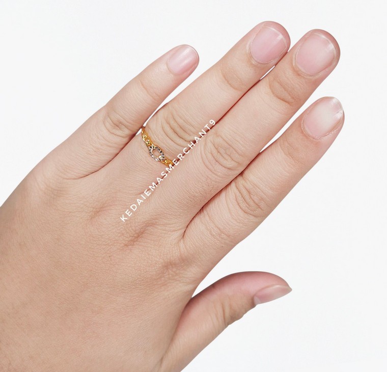 Merchant9 Cincin Emas Belt Gajah Diamond Cut